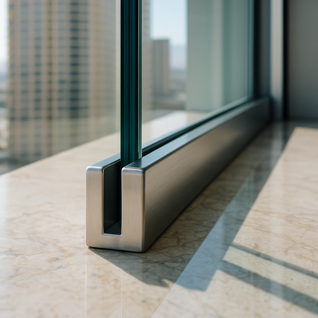 Modern glass railing system installation in Las Vegas, NV